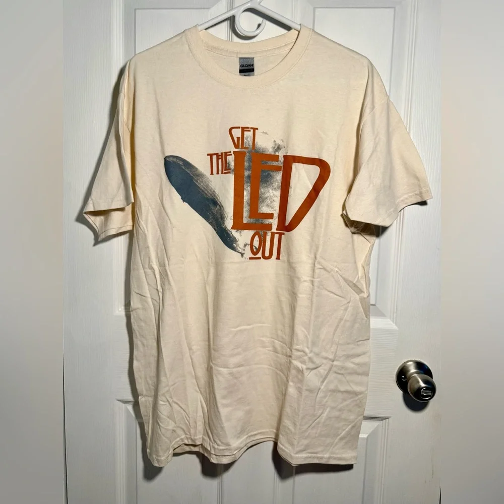 Get The LED Out Cream Graphic T-Shirt - Unisex Size Large